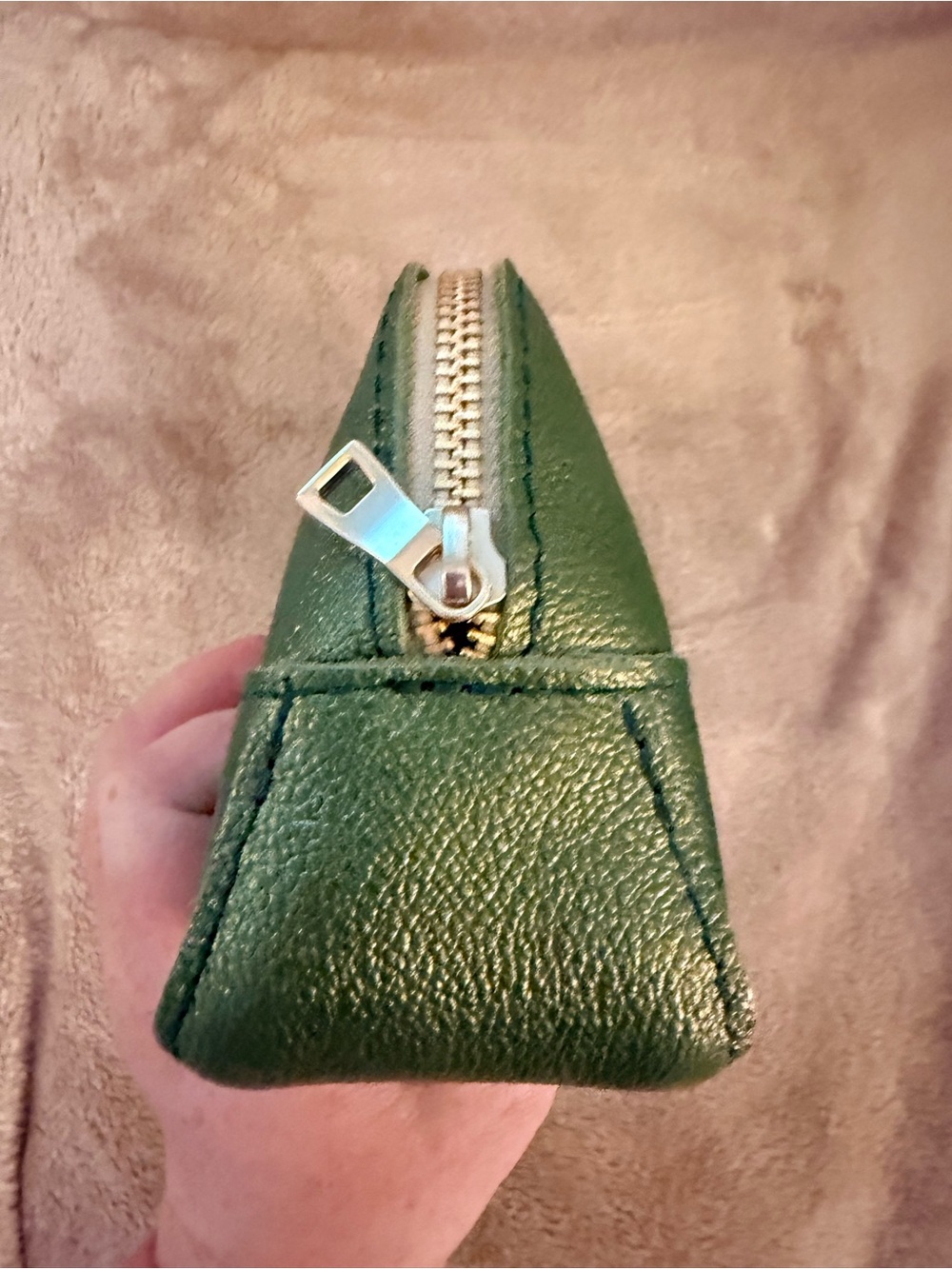 Portland Leather Goods Green metallic pebbled leather pouch - Picture 4 of 6